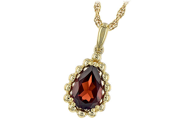 14K Yellow Gold Garnet Necklace