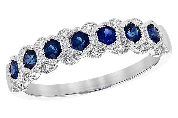 14K White Gold Sapphire Anniversary Band