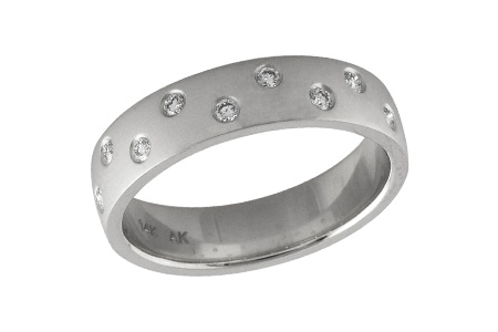 14K White Gold Diamond Anniversary Band
