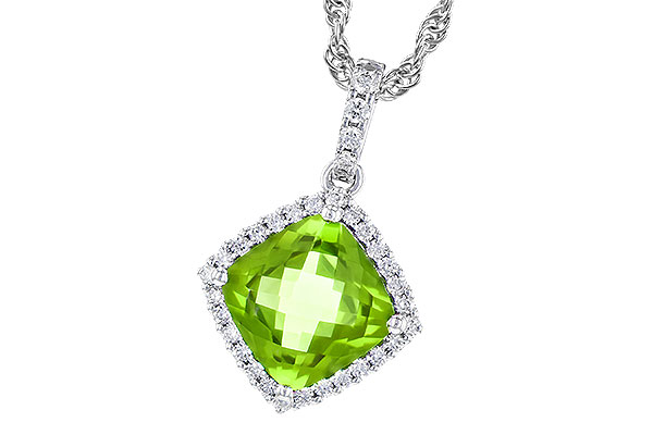 14K White Gold Peridot Necklace