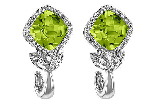 14K White Gold Peridot Earrings