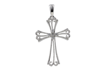 14K White Gold Diamond Pendant