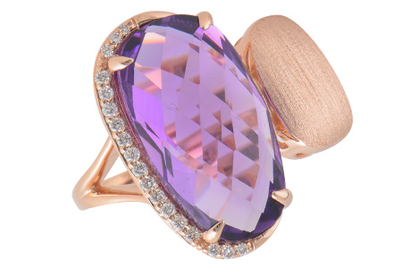 14K Rose Gold Amethyst Ring