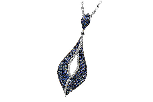 14K White Gold Sapphire Necklace