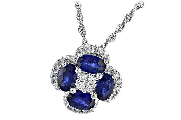 14K White Gold Sapphire Necklace