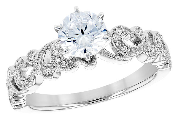 14K White Gold Diamond Semi-Mount Ring