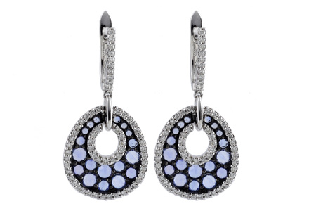 14K White Gold Sapphire Earrings