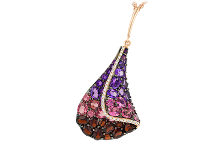 14K Rose Gold Amethyst Necklace