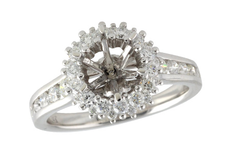 14K White Gold Diamond Semi-Mount Ring