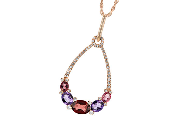 14K Rose Gold Amethyst Necklace