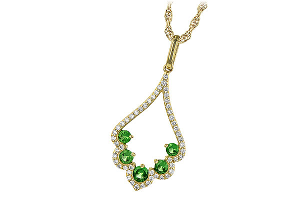 14K Yellow Gold Garnet Necklace