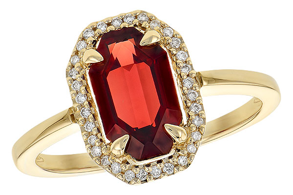 14K Yellow Gold Garnet Ring
