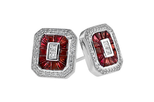 14K White Gold Ruby Earrings