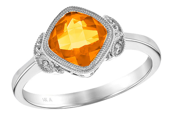 14K White Gold Citrine Ring