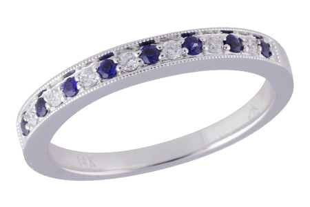 14K White Gold Sapphire Anniversary Band