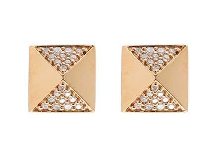 14K Rose Gold Diamond Earrings