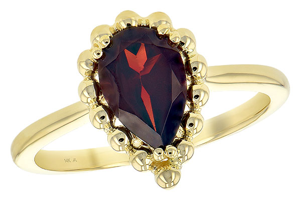 14K Yellow Gold Garnet Ring