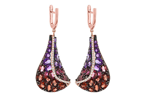 14K Rose Gold Amethyst Earrings