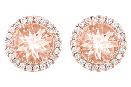 14K Rose Gold Morganite Earrings