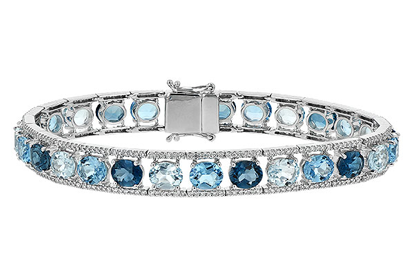 14K White Gold Topaz Bracelet