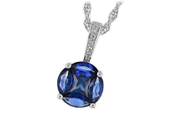 14K White Gold Sapphire Necklace