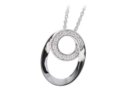14K White Gold Diamond Necklace