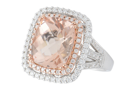 14K Two-Tone Morganite Ring