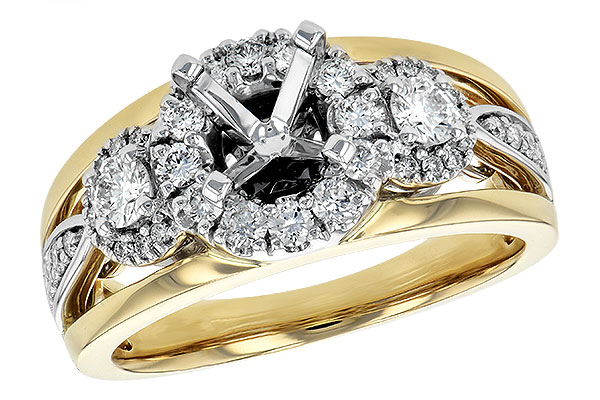 14K Two-Tone Diamond Semi-Mount Ring