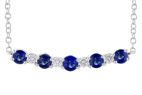 14K White Gold Sapphire Necklace