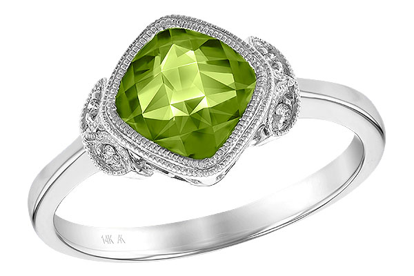 14K White Gold Peridot Ring