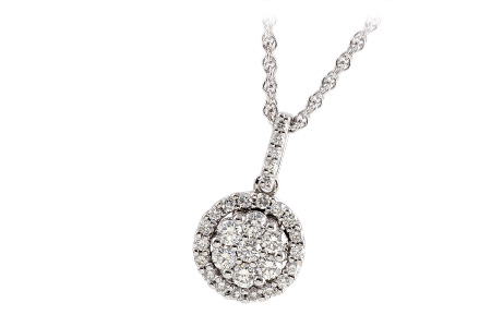 14K White Gold Diamond Necklace