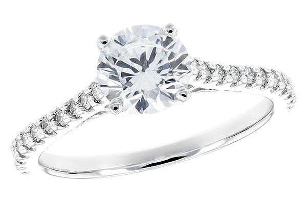 14K White Gold Diamond Semi-Mount Ring