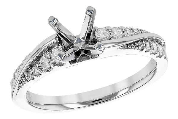 14K White Gold Diamond Semi-Mount Ring