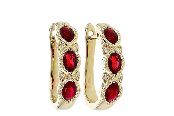 14K Yellow Gold Ruby Earrings