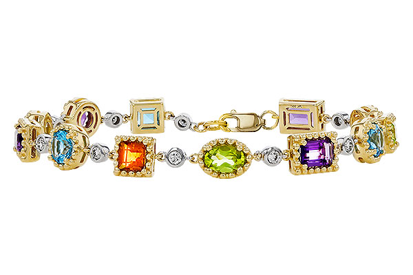 14K Two-Tone Amethyst Bracelet