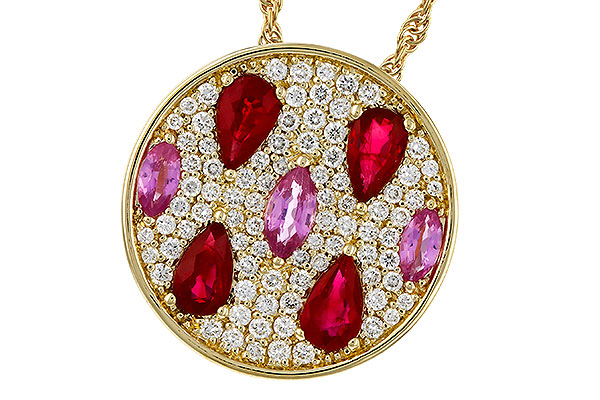 14K Yellow Gold Ruby Necklace