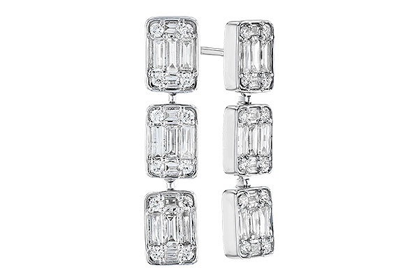 14K White Gold Diamond Earrings