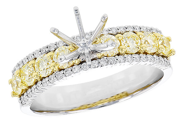 14K Two-Tone Diamond Semi-Mount Ring