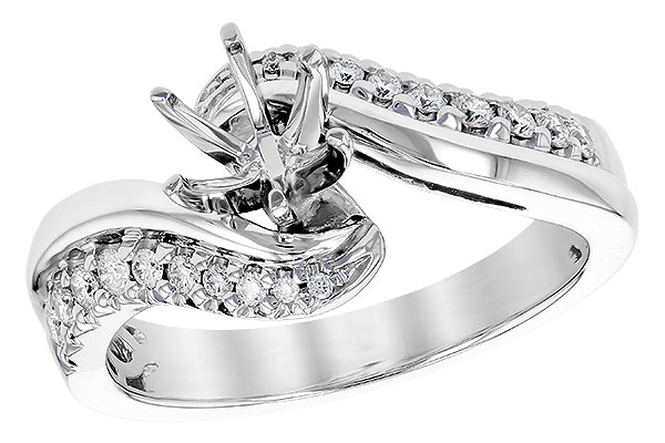14K White Gold Diamond Semi-Mount Ring
