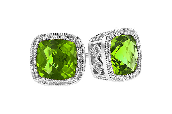 14K White Gold Peridot Earrings