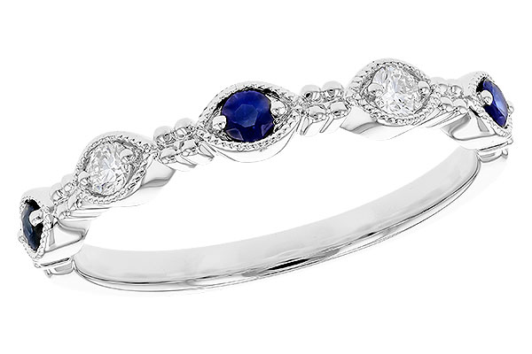 14K White Gold Sapphire Anniversary Band