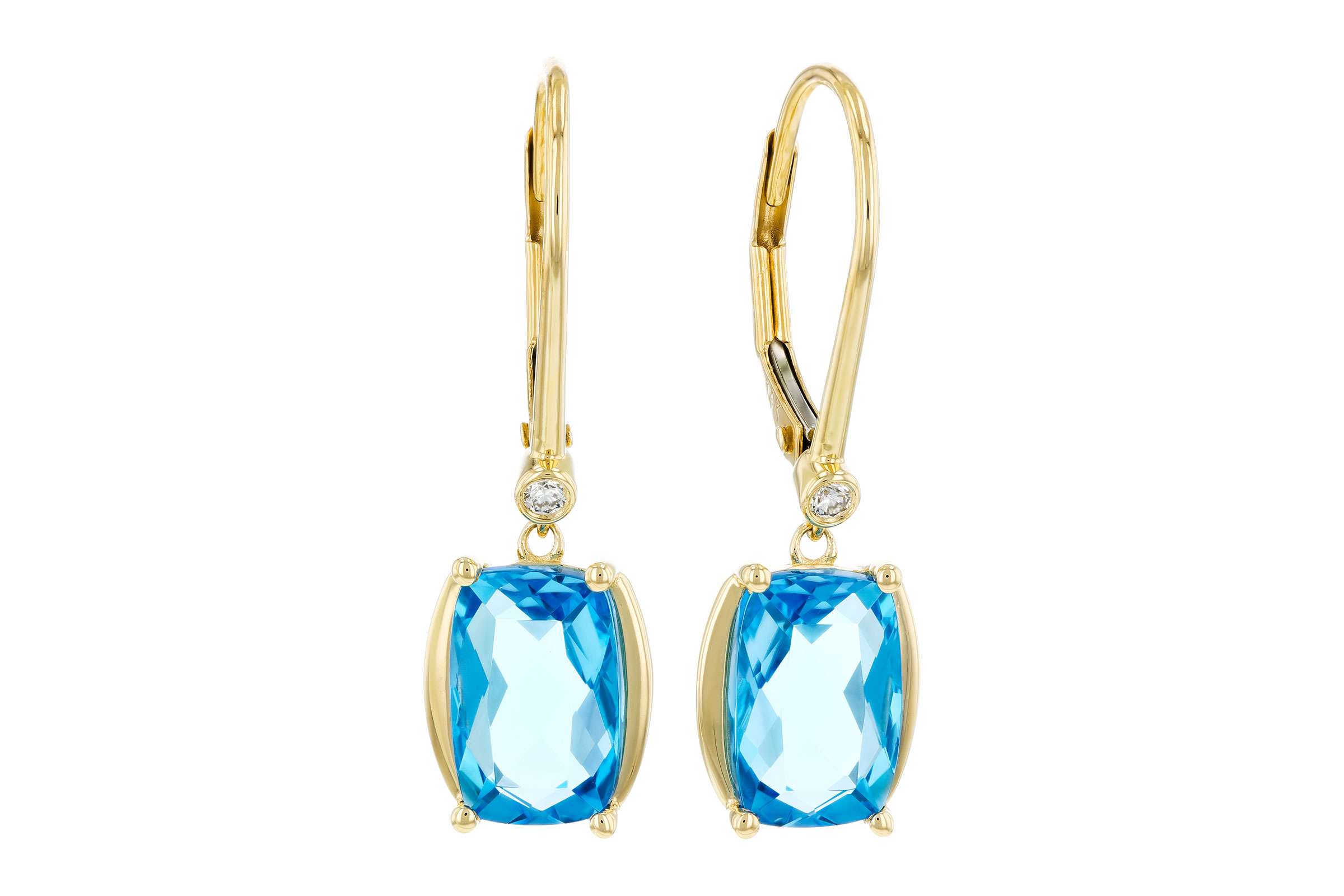 14K Yellow Gold Topaz Earrings