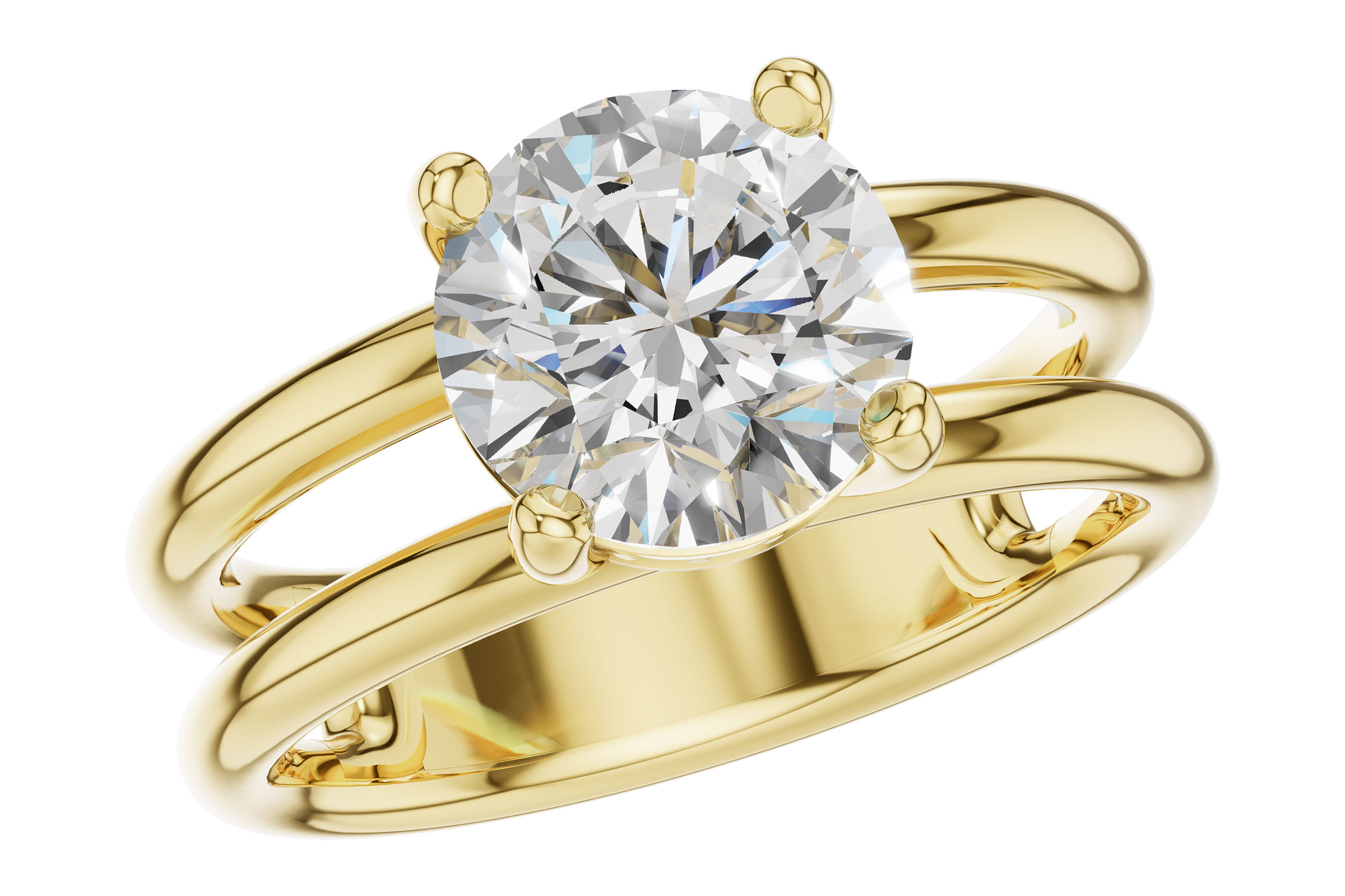 14K Yellow Gold Diamond Semi-Mount Ring