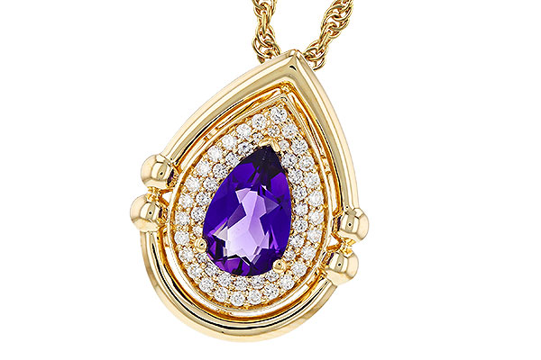 14K Yellow Gold Amethyst Necklace