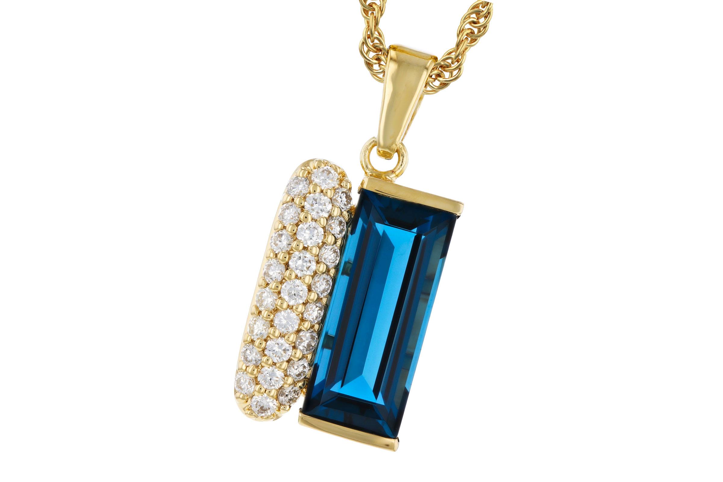 14K Yellow Gold Topaz Necklace