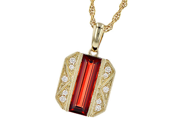14K Yellow Gold Garnet Necklace