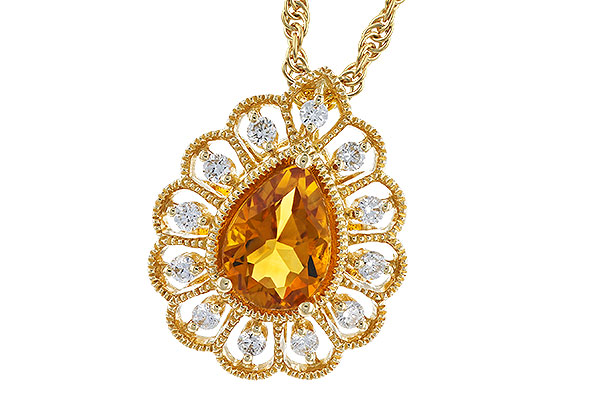 14K Yellow Gold Citrine Necklace