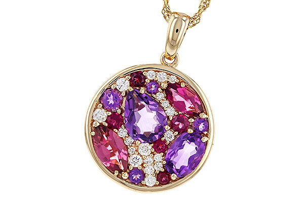 14K Yellow Gold Amethyst Necklace