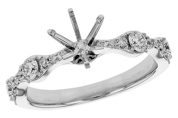 14K White Gold Diamond Semi-Mount Ring