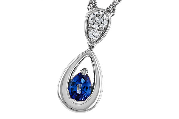 14K White Gold Sapphire Necklace